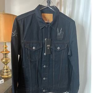 Neuw Denim Men's Rocket Jacket Patch Black Denim Size Medium
